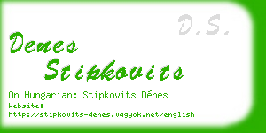 denes stipkovits business card