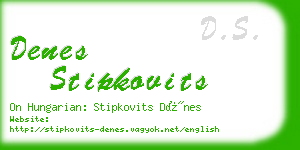 denes stipkovits business card